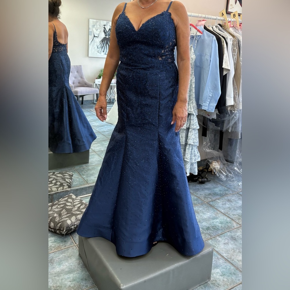 Sherri Hill Midnight Blue Maxi Dress